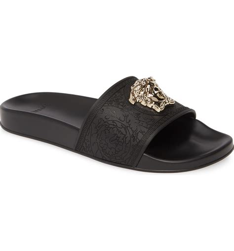 versace sandals black|Versace sandals price.